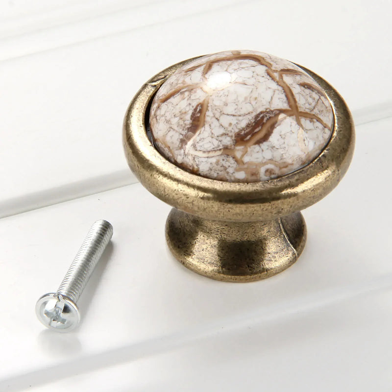 Bouton de Meuble Antique en Céramique Marbrée, 32 ou 37 mm, vue 5