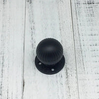 Bouton de Porte Boule Fixe en Fonte Cannelée, Platine Ronde, Portail ou Grange, vue 9