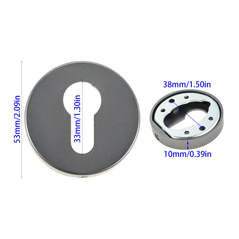Rosace de Porte pour Cylindre Européen en Zamak, Ronde 53 mm, 8 Finitions, vue 5