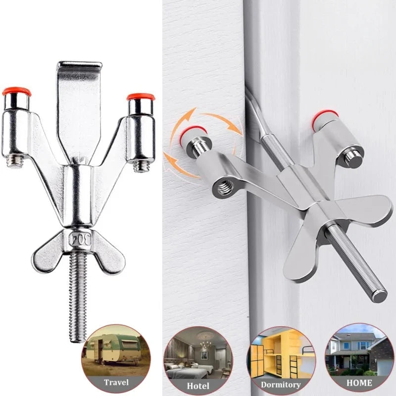Verrou de Porte Portable en Inox pour Chambre, Hôtel et Voyage