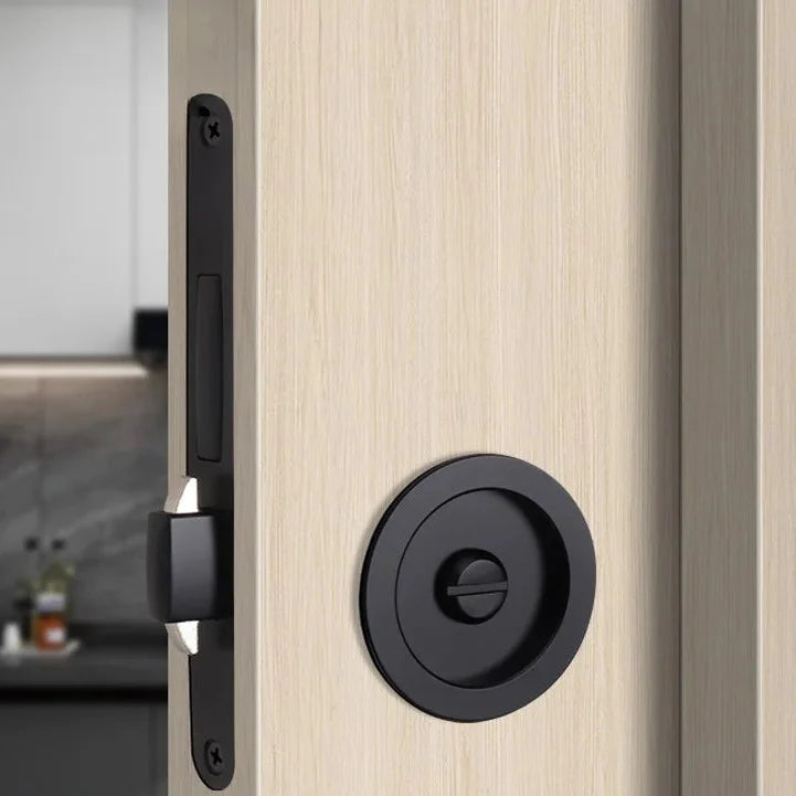 Poignée Cuvette Ronde Escamotable en Zinc pour Porte Coulissante, vue 10