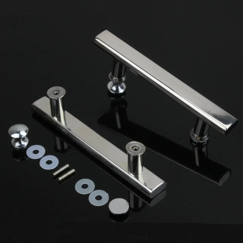 Poignée de Porte de Douche Inox, Entraxe 145 mm, Chromée, Noire ou Cuivrée, vue 12