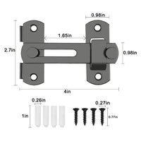 Lot de 2 Verrous Pivotants Noirs pour Porte Coulissante, Grange ou Placard, vue 2