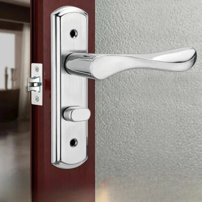 Poignée de Porte de Salle de Bain à Condamnation, Inox sur Plaque