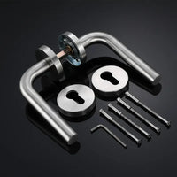 Poignée de Porte Intérieure Inox, 11 Formes de Béquille, Rosaces de Clé, vue 9
