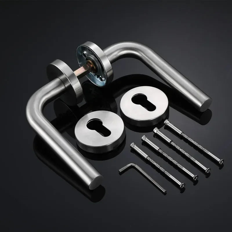 Poignée de Porte Intérieure Inox, 11 Formes de Béquille, Rosaces de Clé, vue 9