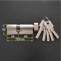 Cylindre de Porte à Bouton Asymétrique, Laiton, 50 à 100 mm