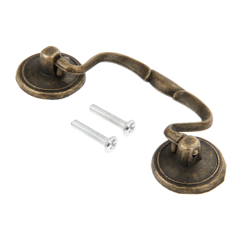 Poignée de Meuble à Anse Vintage Bronze Antique, Entraxe 82 mm, vue 2