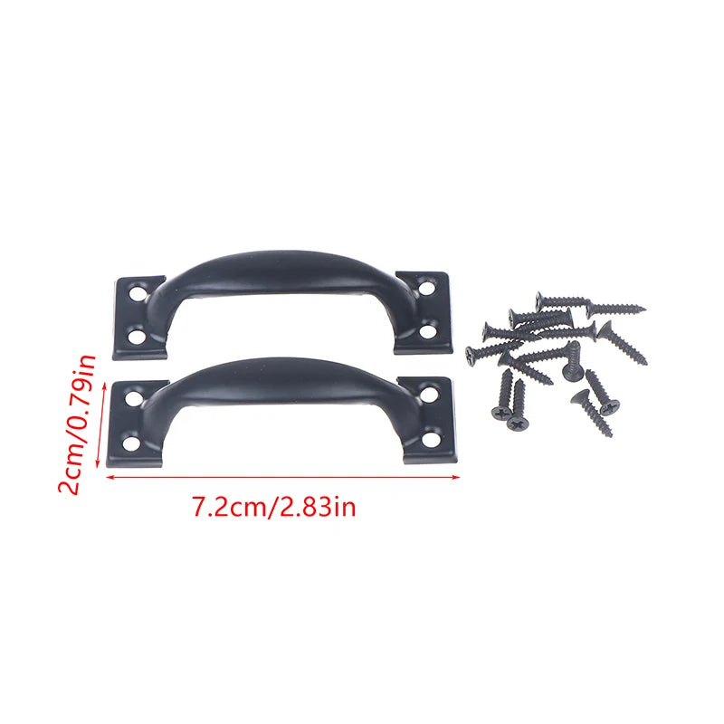 Lot de 2 Poignées de Tirage en Fer Noir à Platines, 72 à 138 mm, vue 8