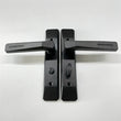 Poignée de Porte Noire à Condamnation pour Salle de Bain, Plaque 180 mm