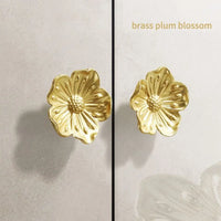 Bouton de Meuble Fleur Vintage en Laiton Doré, 42 mm, vue 5