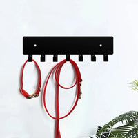 Porte-Clés Mural Noir en Métal, Barre à 6 Crochets, 22,6 cm, vue 5