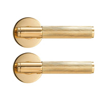 Poignée de Porte Laiton Moletée, 4 Finitions, Clé, Condamnation ou Passage, vue 11
