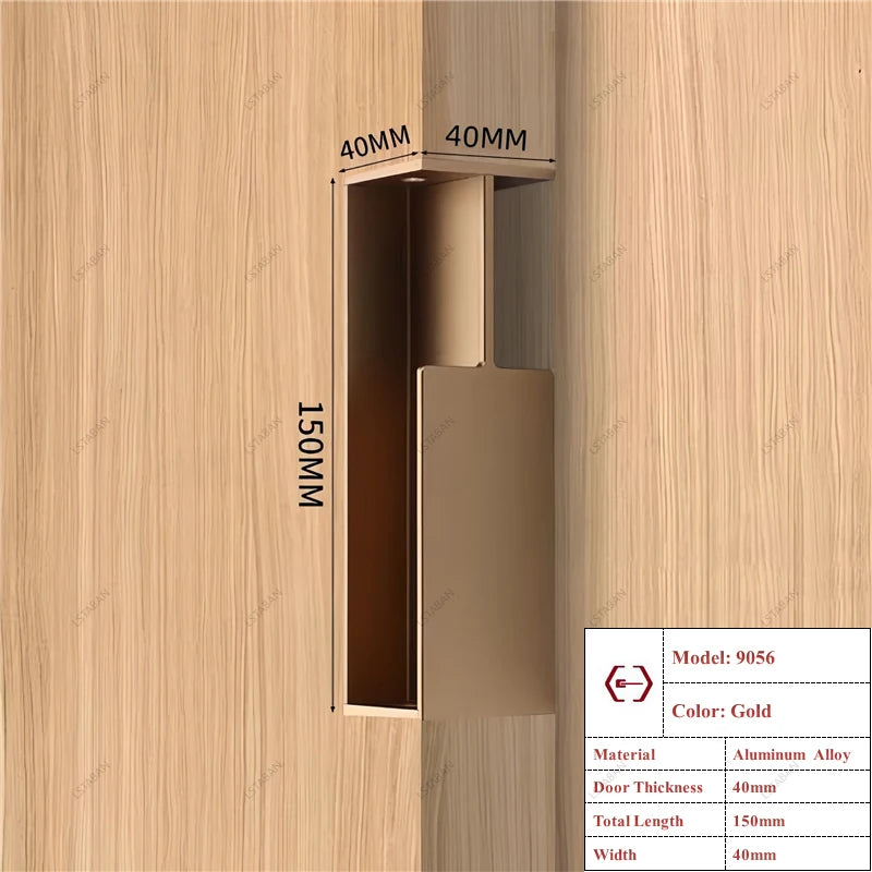 Poignée Cuvette Rectangulaire pour Porte Coulissante, Aluminium, 3 Longueurs, vue 24