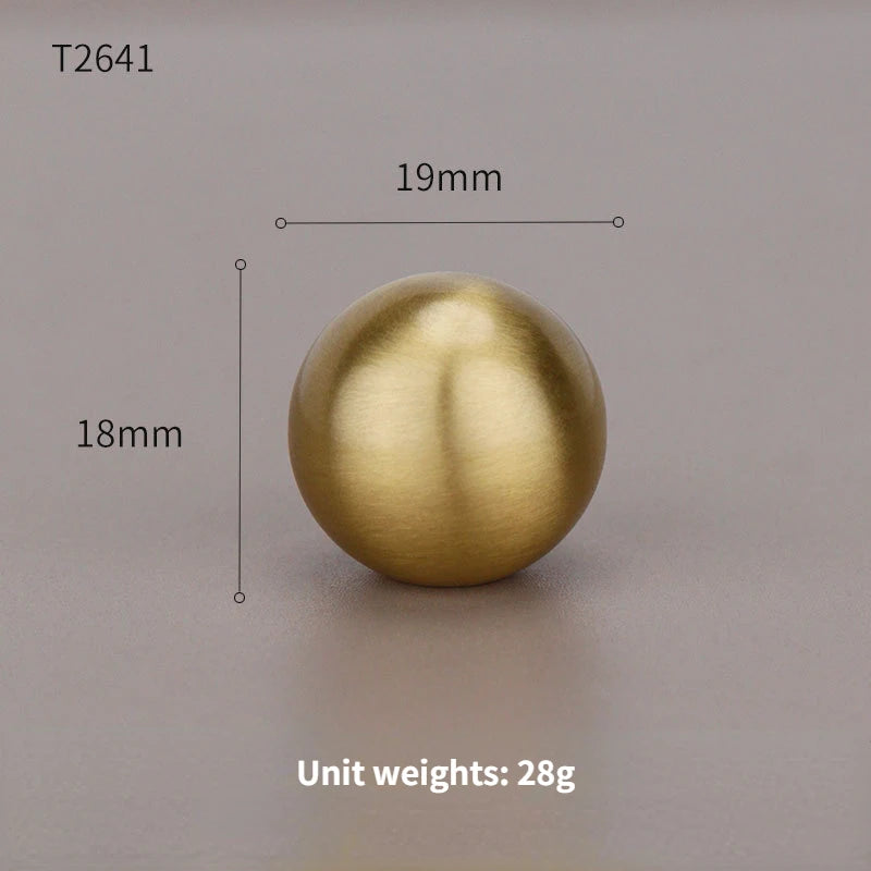 Bouton de Meuble Boule en Laiton Brossé, Diamètre 12 à 25 mm, vue 10