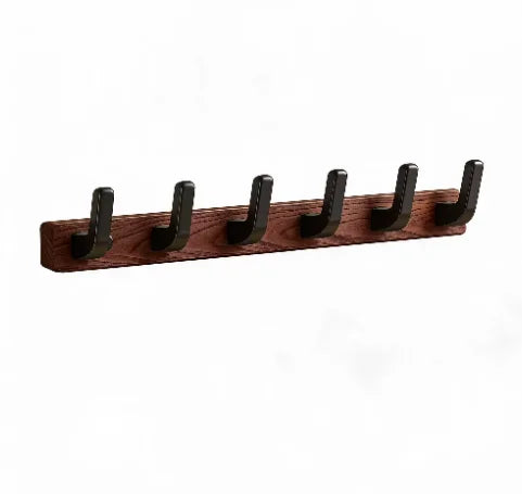 Porte-Manteau Mural en Bois, 4 à 6 Crochets Noirs ou Blancs, Pose avec ou sans Perçage, vue 9