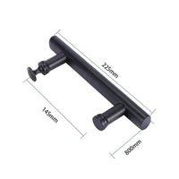 Poignée de Porte de Douche Noire en Inox, Barre de 225 mm, Entraxe 145 mm, vue 5