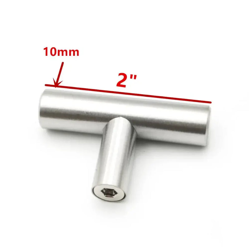 Poignée de Meuble Barre en T en Inox Argent, Entraxe 64 à 320 mm, vue 9