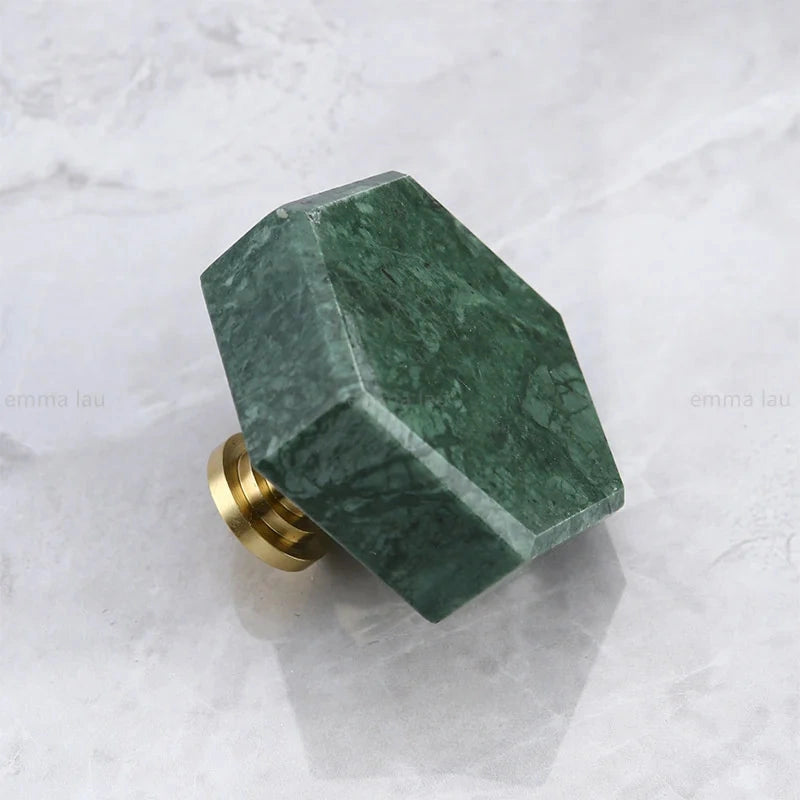 Bouton de Meuble en Marbre sur Socle Laiton, 5 Formes, vue 24