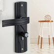 Poignée de Porte Noire sur Plaque à Clé, Cylindre et 3 Clés