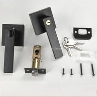 Poignée de Porte Carrée à Clé et Condamnation, Béquille 125 mm, 3 Finitions