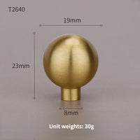 Bouton de Meuble Boule en Laiton Brossé, Diamètre 12 à 25 mm, vue 7