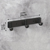 Barre Murale à Crochets en Aluminium Noir, 3 à 6 Crochets, 19,5 à 44 cm, vue 3
