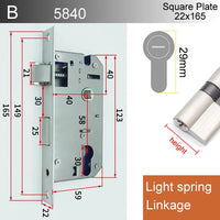 Serrure Encastrable à Larder pour Cylindre, Entraxe 58 mm, Axe 40 à 50 mm, vue 15
