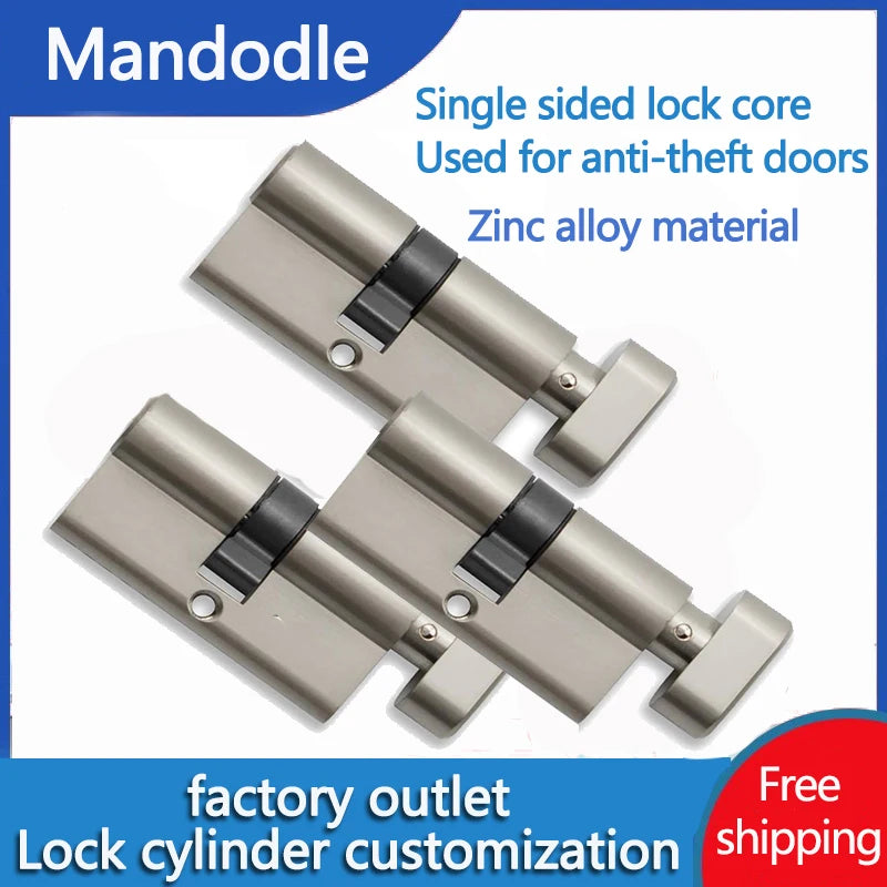 Cylindre de Porte Européen à Bouton, Zamak Brossé, 60 à 90 mm, vue 6