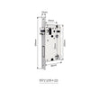 Serrure Encastrable Axe 55 mm, Entraxe 72 mm, Façade 235 x 22 mm