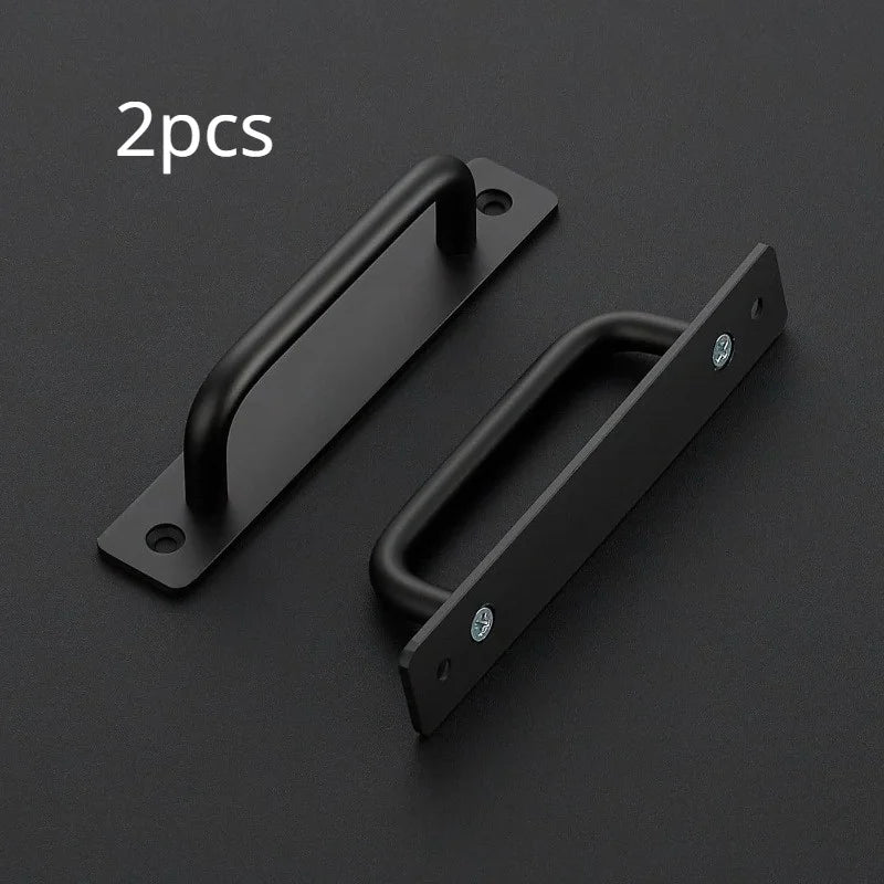 Poignées de Tirage Noires Aluminium sur Plaque, Lot de 2, 148 mm, vue 6
