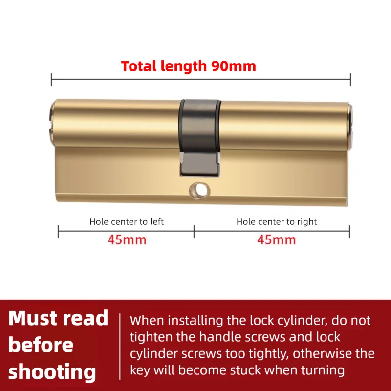 Cylindre de Porte Européen en Laiton, 65 à 100 mm, avec Clés, vue 7