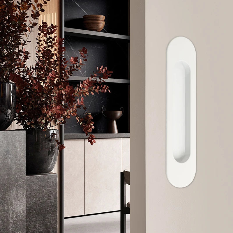 Poignée Cuvette Ovale ou Rectangulaire pour Porte Coulissante, Aluminium 160 mm, vue 4