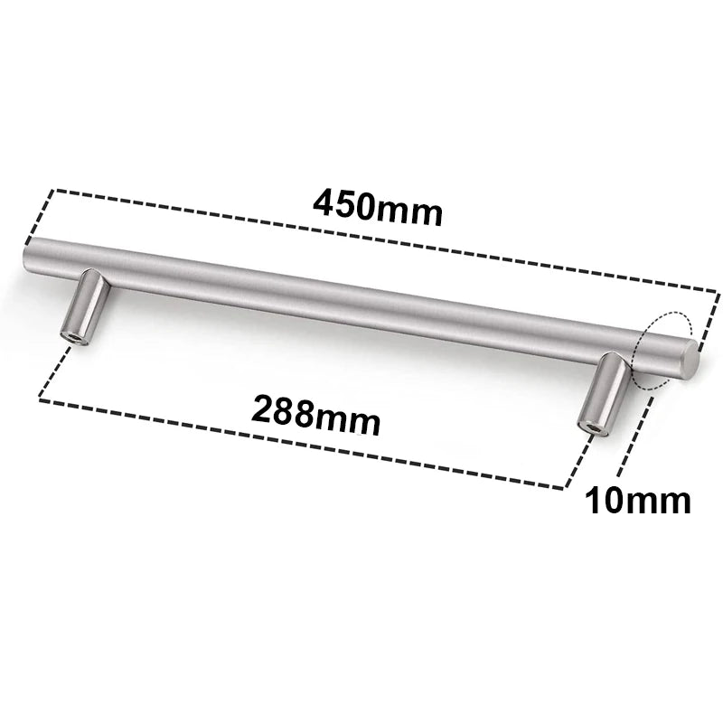 Poignée de Cuisine Barre en T Inox Noire ou Argent, 64 à 320 mm, vue 11