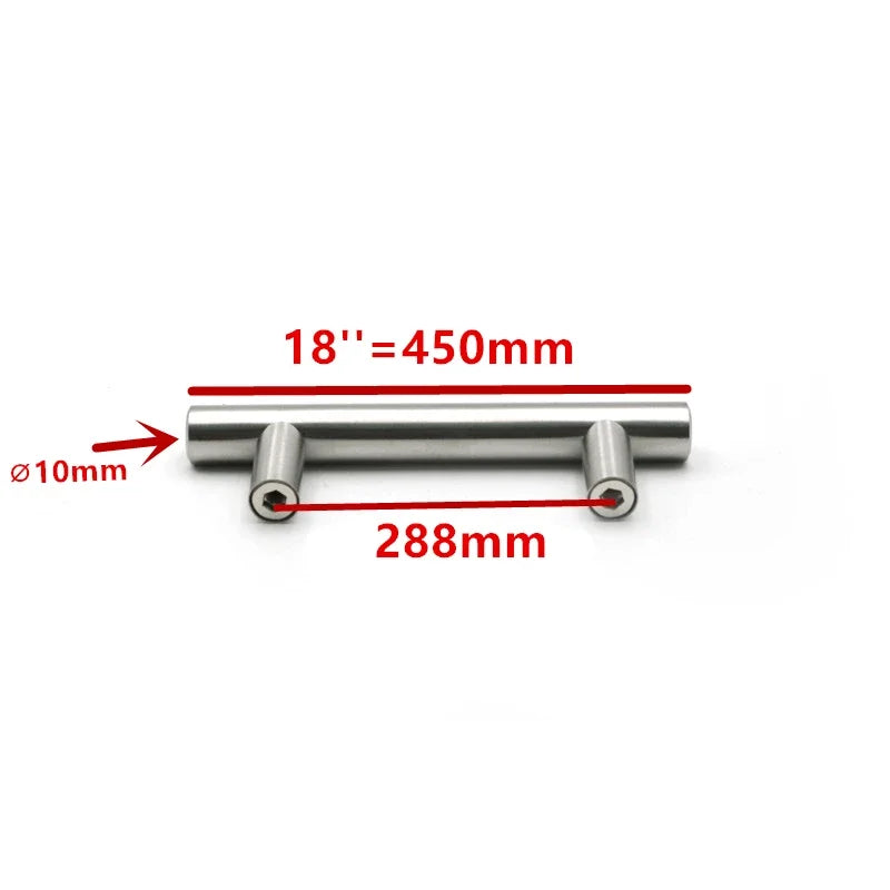 Poignée de Meuble Barre en T en Inox Argent, Entraxe 64 à 320 mm, vue 13