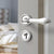 poignée de porte porcelaine chromée brillante – serrure magnétique silencieuse