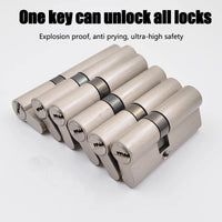 Cylindre de Porte Européen Double Entrée, Zamak Brossé, 60 à 90 mm, 5 Clés, vue 3