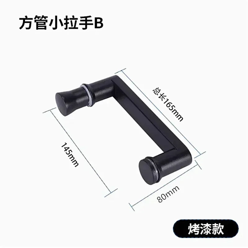 Poignée de Porte de Douche Inox, Entraxe 145 mm, Chromée, Noire ou Cuivrée, vue 13
