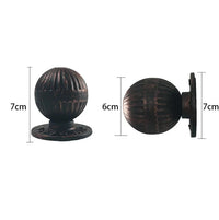 Bouton de Porte Boule Fixe en Fonte Cannelée, Platine Ronde, Portail ou Grange, vue 6