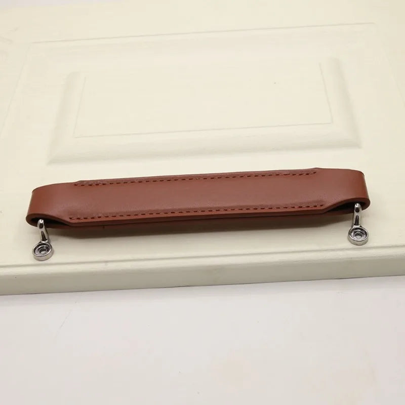 Poignée de Meuble en Simili Cuir, Marron ou Noir, Longueur 192 mm, vue 5