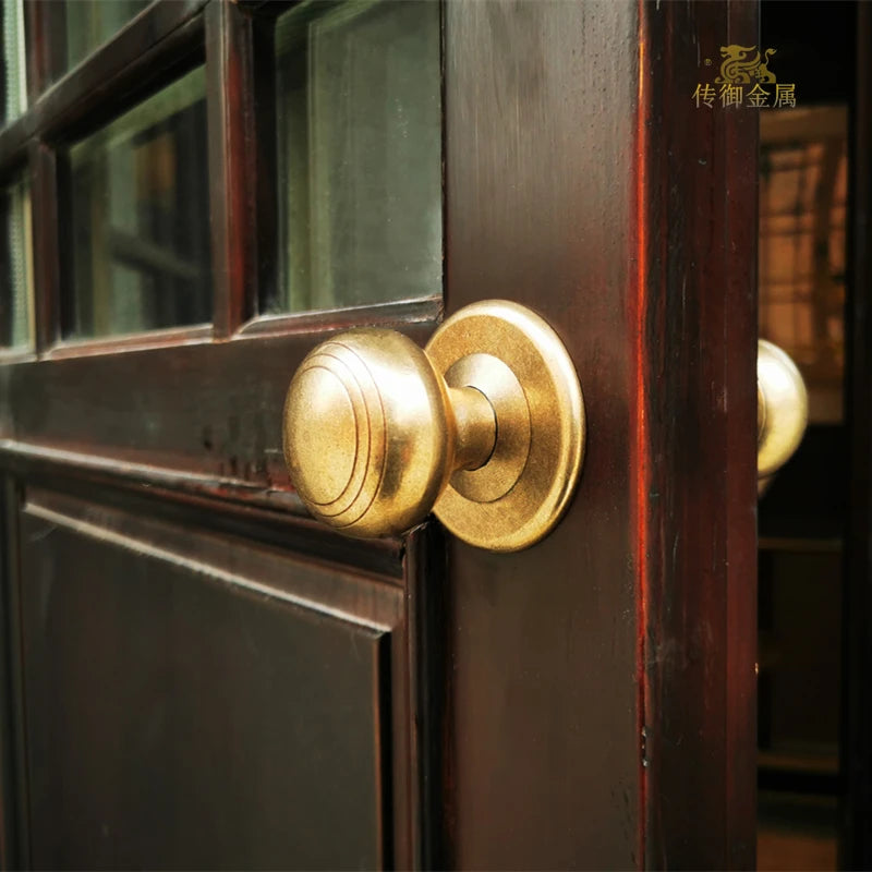 Bouton de Porte Boule en Laiton, Rosace 60 mm, Tête 45 mm, vue 6