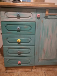 Bouton de Meuble Rond en Céramique Peinte, Motif Rayonnant, Six Couleurs, vue 5