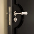 Poignée de Porte Blanche en Porcelaine, Base Chromée, Serrure Magnétique et Clés