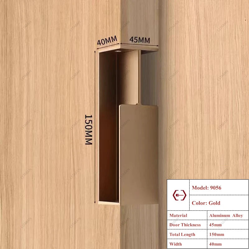 Poignée Cuvette Rectangulaire pour Porte Coulissante, Aluminium, 3 Longueurs, vue 26