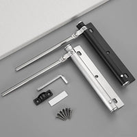 Ferme-Porte Silencieux à Bras Réglable en Inox, 150 x 37 mm, Noir ou Argent