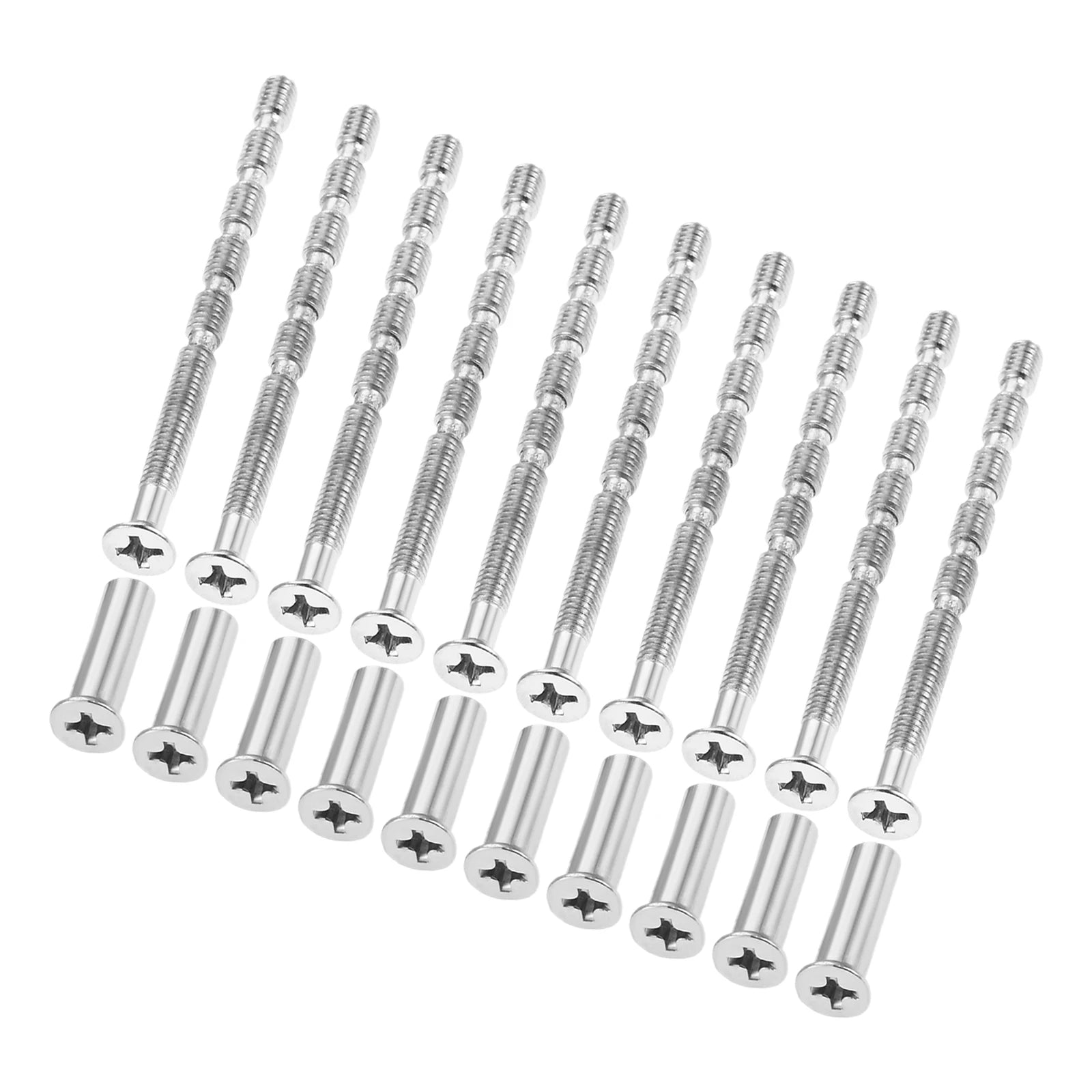 Vis de Poignée de Porte M4 x 60 mm à Manchon, Lot de 10 Jeux, Tête Fraisée