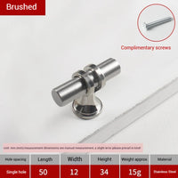 Poignée de Meuble en T en Inox Brossé, Lot de 5, Entraxe 128 ou 160 mm, vue 7