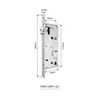 Serrure Encastrable Axe 60 mm, Entraxe 85 mm, Façade 240 x 22 mm