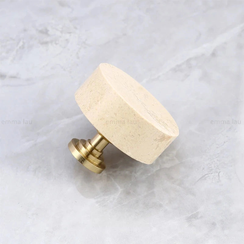 Bouton de Meuble en Marbre sur Socle Laiton, 5 Formes, vue 12