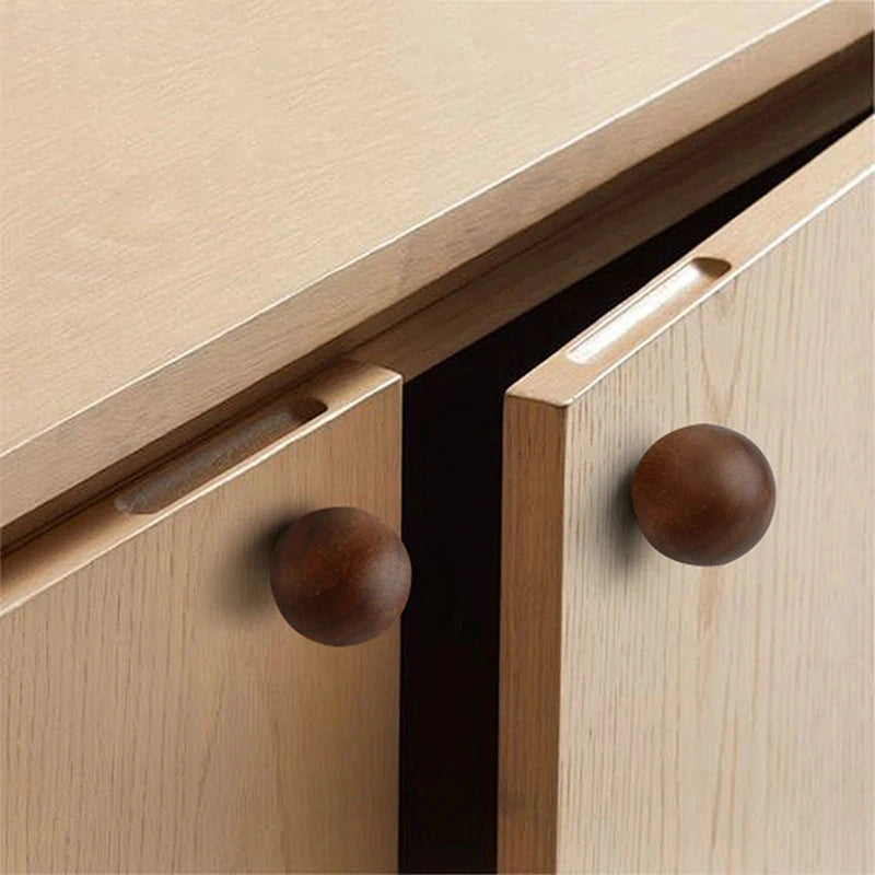 Bouton de Meuble Boule en Bois, Noyer ou Hêtre, 25 à 40 mm, vue 5